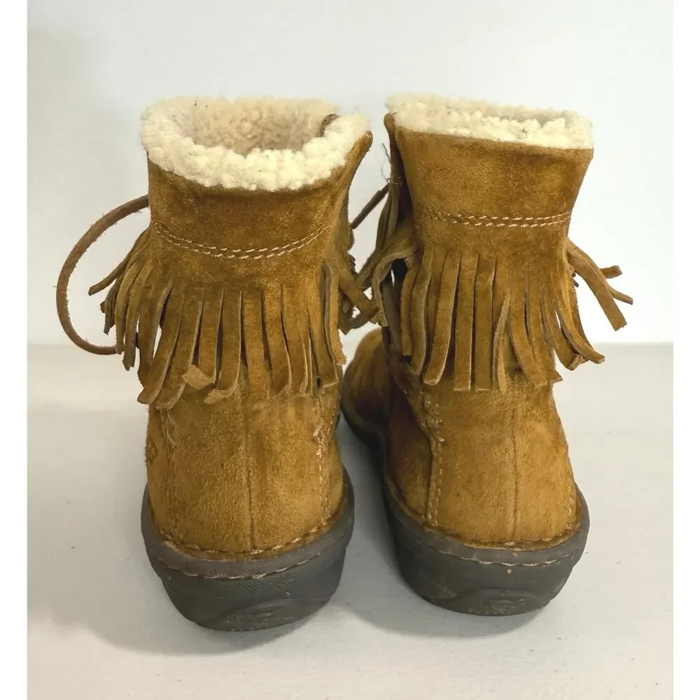 UGG Gaviota Suede Fringe Ankle Boots Womens Size 9 Brown Style 5749 - Picture 6 of 12